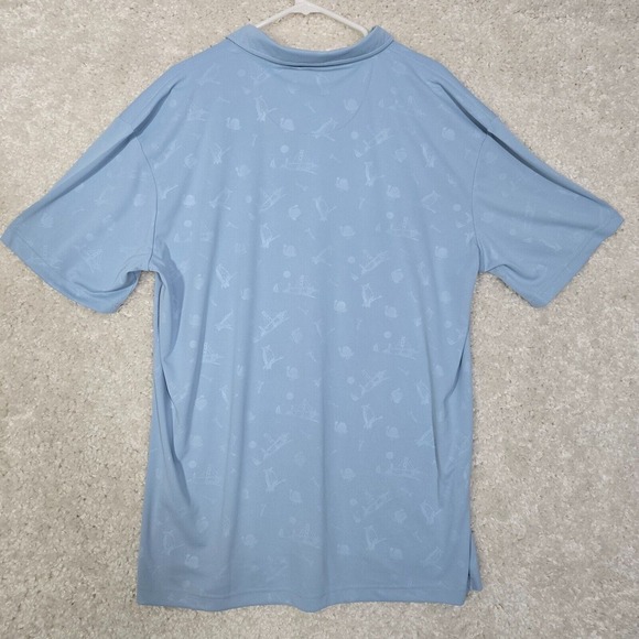 Swannies Mens Stretch Polo Shirt Size 2XL Blue Golf Logo Animal Print Active - Picture 9 of 12